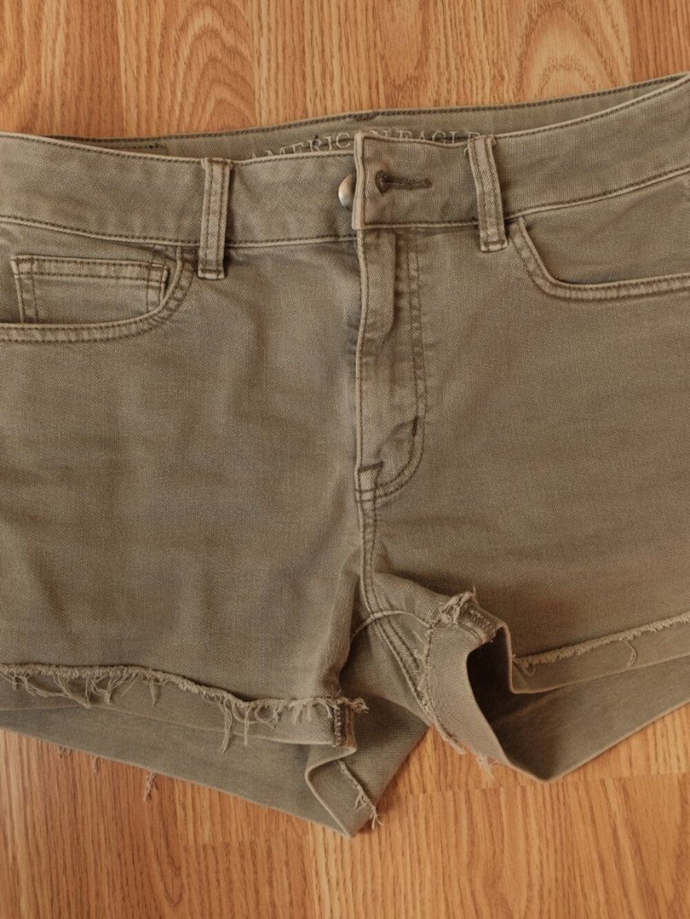 American Eagle Green Denim Shorts